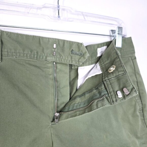 GAP Olive MIlitary Green City Chino Shorts Flat Front HIgh Waist - Picture 4 of 8